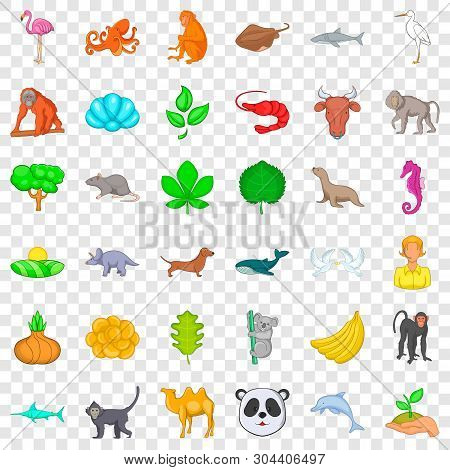 Instinct Icons Set. Cartoon Style Of 36 Instinct Vector Icons For Web For Any Design