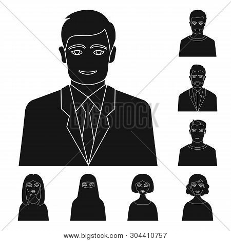 Vector Design Of Photo And Character  Sign. Set Of Photo And Face Vector Icon For Stock.