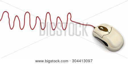 Computer Mouse And Abbreviation Www. Www Abbreviation Made From Wire Connected To A Computer Mouse O