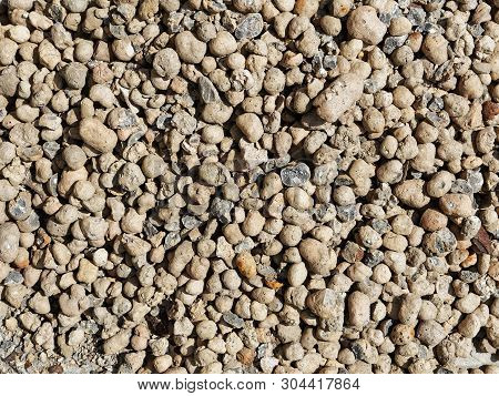 Expanded Clay Close Up. View From Above. Abstract Background.