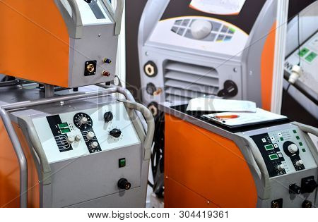 Inverter Welding Mig Machine. Equipment For Welding Metals In A Protective Inert Gas Environment. In