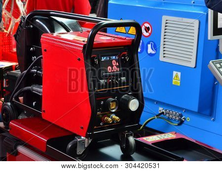 Inverter Welding Mig Machine. Equipment For Welding Metals In A Protective Inert Gas Environment. -