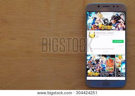 Bekasi, West Java, Indonesia. June 3, 2019 : Dragon Ball Legends Dev Application On Smartphone Scree