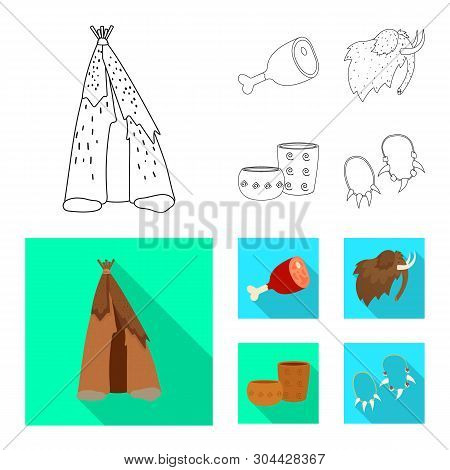 Vector Design Of Evolution And Neolithic Icon. Set Of Evolution And Primeval Vector Icon For Stock.
