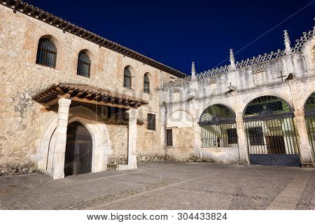 Night Scene Of Monasterio De Las Huelgas - Burgos.  Abbey Of Santa Maria La Real De Las Huelgas - Bu