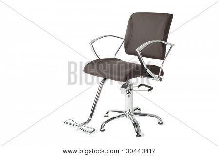 Sedia barbiere contemporaneo isolata on white.