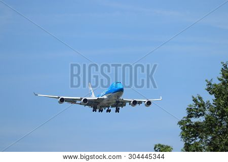 Amsterdam, The Netherlands - June, 1st 2019: Ph-ckb Klm Royal Dutch Airlines Boeing 747  Final Appro
