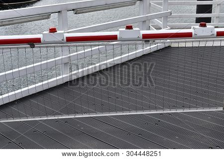 Different Bollards And Technical Installations Of Vessel Traffic At The Port In Kiel Germany