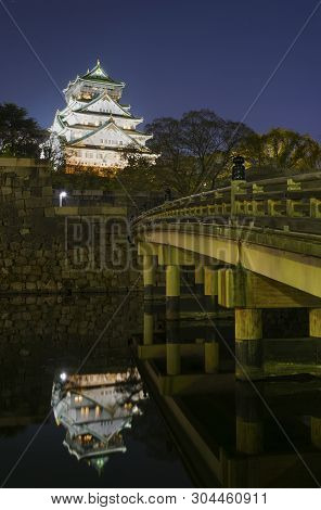 Famous Historical Landmark Osaka Castle In Japan
