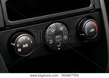 Novosibirsk, Russia - May 31, 2019:  Ssangyong Kyron,close-up Of The Dashboard, Adjustment Of The Bl