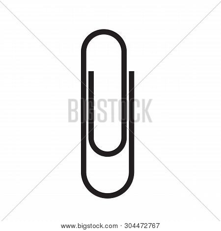 Paper Clip Attachment Silhouette. Paperclip Black Icon. Attach File Business Document. Vector Illust