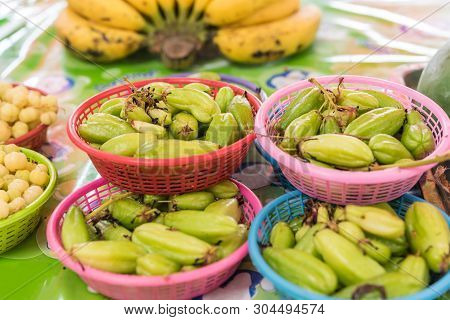 Bilimbi (bilimbing, Cucumber Tree) At Stall Market