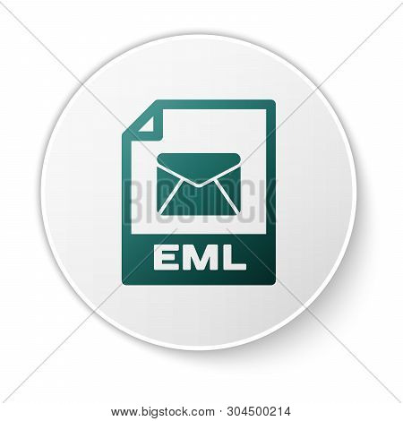 Green Eml File Document Icon. Download Eml Button Icon Isolated On White Background. Eml File Symbol