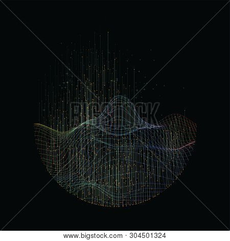 Big Data Tech Elements Abstract Circle Shape Background