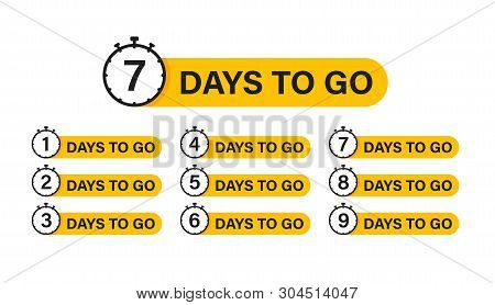 Number 1, 2, 3, 4, 5, 6, 7, 8, 9, 10, Of Days Left To Go. Collection Badges Sale, Landing Page, Bann