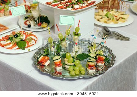 Different Sort Of Fruit Canape For A Self Service Buffet.