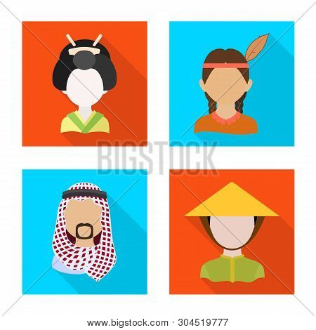 Vector Illustration Of Nation And Race  Sign. Set Of Nation And User Vector Icon For Stock.