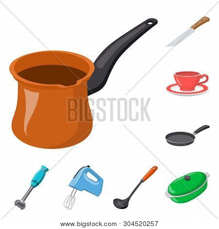 Isolated Object Of Kitchen And Cook Icon. Set Of Kitchen And Appliance Stock Symbol For Web.