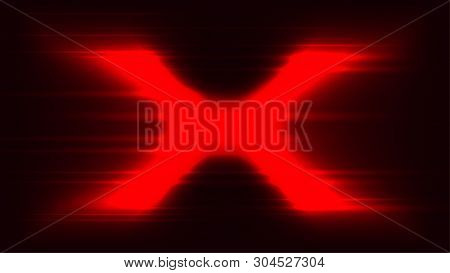 Red X Sign Target Mark Light Abstract In The Dark Background