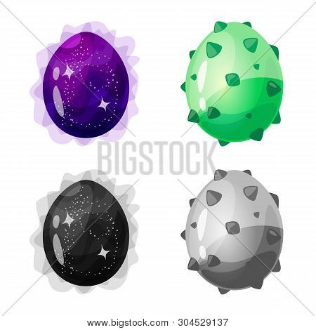 Vector Illustration Of Animal And Prehistoric Logo. Set Of Animal And Cute  Vector Icon For Stock.