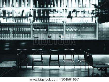 Interior Of A Modern Pub Or Bar At Night