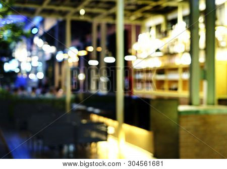 Interior Of A Modern Pub Or Bar At Night