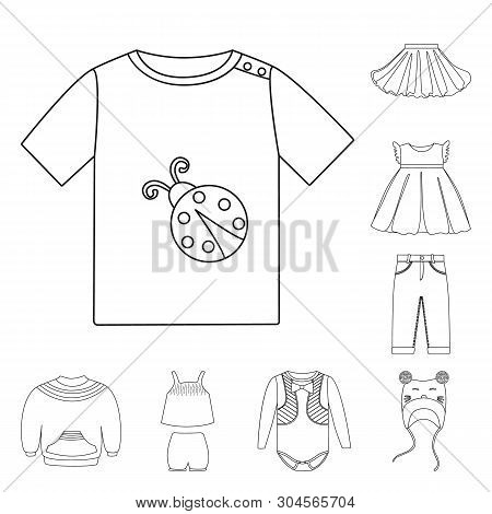 Vector Design Of Wear And Child Icon. Set Of Wear And Apparel Vector Icon For Stock.