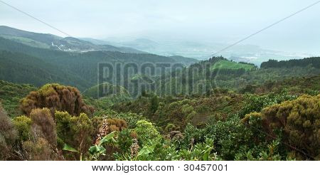 Panorama KÃ¼stenlandschaft auf den Azoren