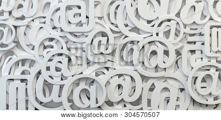 Email sign abstract background. E-mail internet communication. 3d illustration