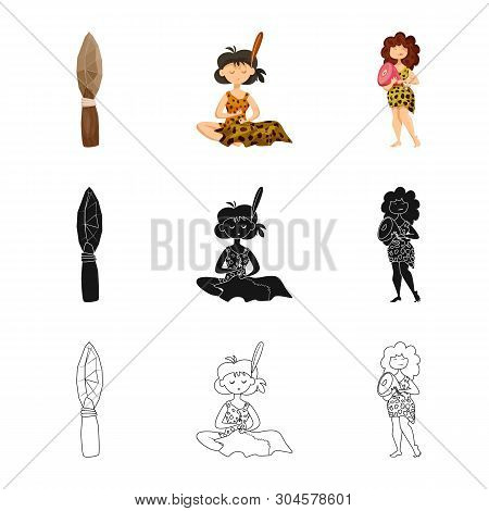 Vector Design Of Evolution  And Prehistory Sign. Collection Of Evolution  And Development  Vector Ic