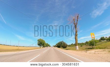 Travel By Car On A Sunny Day In The South Of Russia