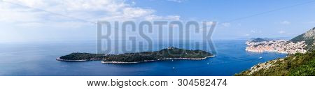 View From Mount Sdr To Otok Lokrum, A Small Island Near Dubrovnik Croatia