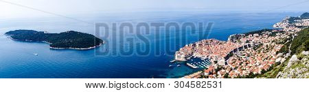 View From Mount Sdr To Otok Lokrum, A Small Island Near Dubrovnik Croatia