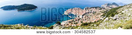 View From Mount Sdr To Otok Lokrum, A Small Island Near Dubrovnik Croatia