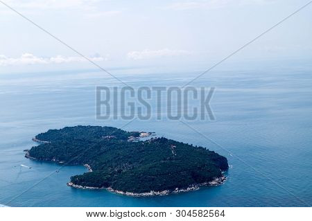 View From Mount Sdr To Otok Lokrum, A Small Island Near Dubrovnik Croatia