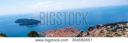 View From Mount Sdr To Otok Lokrum, A Small Island Near Dubrovnik Croatia
