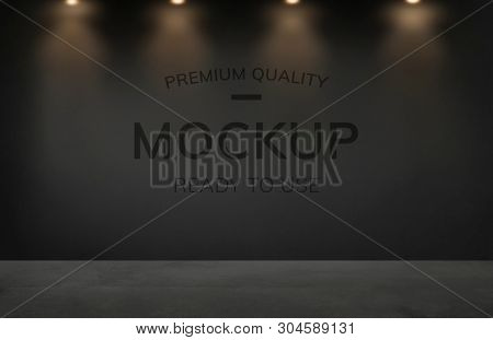 Empty room with a black wall mockup