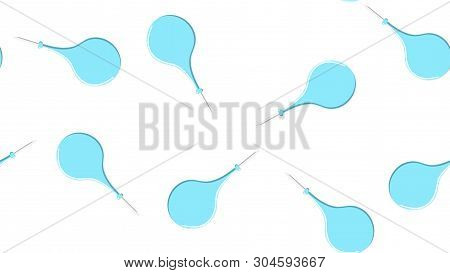 Seamless Pattern Texture Of Endless Repeating Medical Rubber Blue Enema Pears For Cleaning The Intes