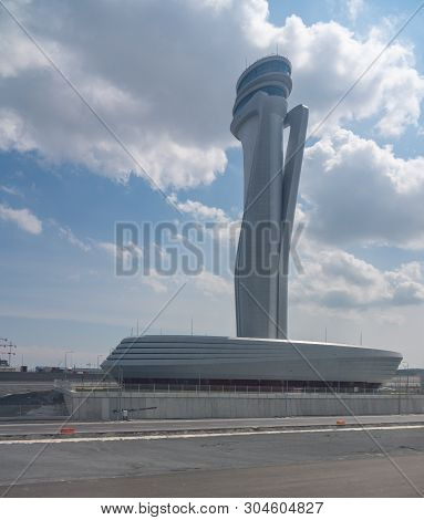 Istanbul, Turkey - 25 May 2019:  Futuristic Control Tower Of New Istanbul Airport Known By Iata Code