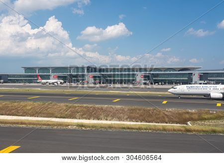 Istanbul, Turkey - 25 May 2019:  Main Terminal And Gates Of New Istanbul Airport Known By Iata Code 