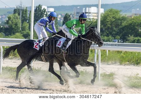 Pyatigorsk, Russia - June 02,2019: Horse Race Of The Traditional Prize  Open On Pyatigorsk Hippodrom