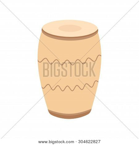 Djembe Icon. Music. African Djembe. Drum. Djembe Isolated On White Background. Vector Illustration. 
