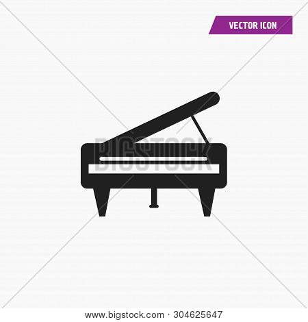 Grand Piano, Royal Icon. Vector On White Background.