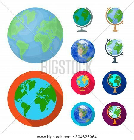 Vector Illustration Of Globe And World Logo. Collection Of Globe And Earth Stock Vector Illustration