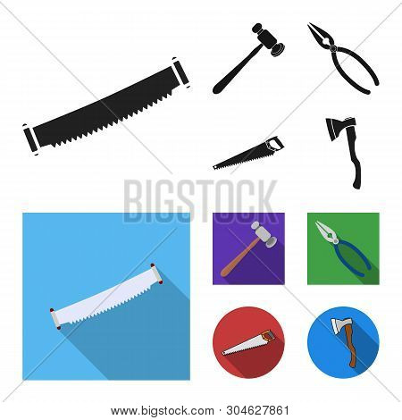 Vector Illustration Of Tool And Construction Icon. Collection Of Tool And Carpentry Stock Symbol For