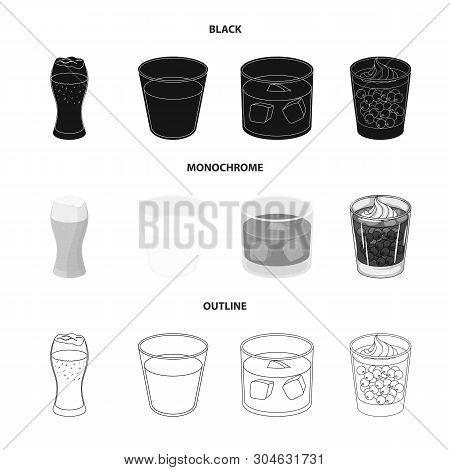 Vector Design Of Glass  And Transparent  Logo. Set Of Glass  And Empty  Vector Icon For Stock.