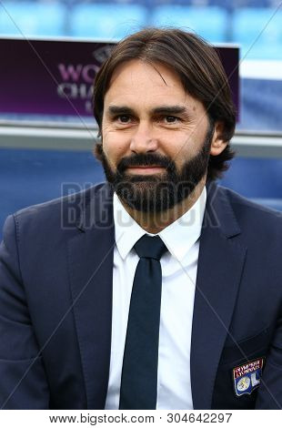 Kyiv, Ukraine - May 24, 2018: Reynald Pedros, Head Coach Of Olympique Lyonnais Team During The Uefa 