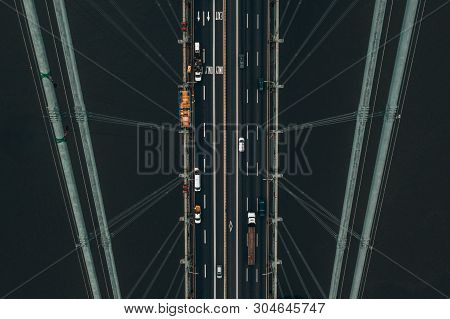 Aerial View Of The Verrazzano-narrows Bridge In Brooklyn And Staten Island.