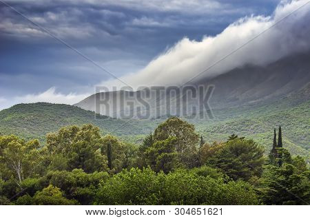 A Great Landscape Of Mountains And Clouds.