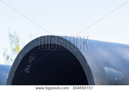 Hdpe High Density Polyethylene Close Up Pipe For Water Supply At Construction Site Construction Of A